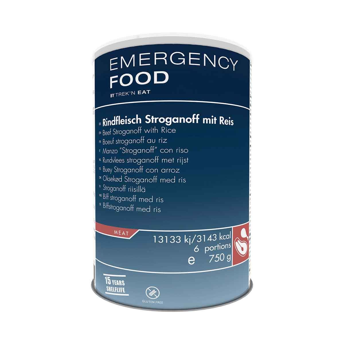 Boeuf Stroganoff au riz lyophilisé - Boîte de 1.2 Litres - DLC 15 ans - Emergency Food