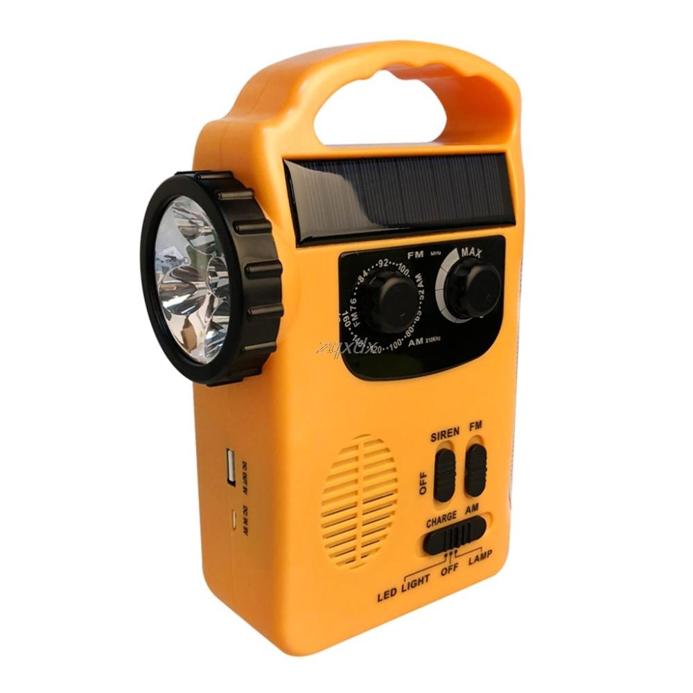 Acheter Radio portable de survie à manivelle AM ​​FM SOS, lampe de lecture  d'urgence, lampe de poche, charge solaire, batterie externe 5000mAh pour  téléphone